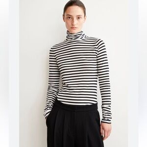 Armedangels GRAZILIANAA stripes turtleneck 100% organic cotton size small